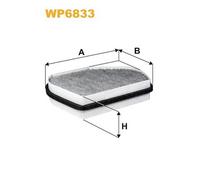WP6833 WIX FILTERS FILTRO ABITACOLO CARBONI ATTIVI MCD C (W202) 93>