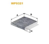 WP9321 FILTRO ABITACOLO PER Opel Combo Combi/Tour X12 1.3 CDTi 70 KW 95 CV