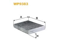 WIX FILTERS filtro abitacolo WP9383 carboni attivi 259x191x38 mm