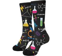 Wpamlrta Calzini per scienza, chimica, biologia, fisica, fantasia, stile casual, divertente e folle, Chimica Biologia Fisica Pattern, Taglia unica