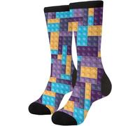 Wpamlrta Calzini per scienza, chimica, biologia, fisica, fantasia, stile casual, divertente e folle, Mattoni scuri, Taglia unica
