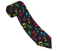 Wpamlrta Cravatta da uomo con stampa di note musicali, per San Valentino, festa del papà, regalo di compleanno, Nota Musicale 02, Taglia unica