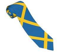 Wpamlrta Elegante cravatta da uomo con bandiere nazionali, comoda cravatta per festa del papà, regalo di compleanno, affari, vacanze, Bandiera della Svezia, Taglia unica