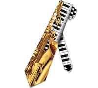 Wpamlrta Music Ties - Cravatta da uomo con sassofono jazz, Come nella foto, Taglia unica