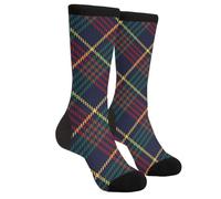 Wpamlrta Novità Fun Crew Socks Moda Comodi Uomini E Donne Crazy Dress Socks, Plaid Di Natale A Quadri Rosso Fram Verde Marrone, Taglia unica