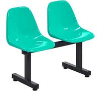 WPBXQKWAY 2 Seat Waiting Room Chairs, Reception Chair, One Piece Plastic Seat, Stadium Seats, Reception Bench for School Basketball Indoor Outdoor(Green)