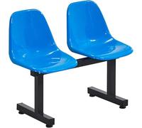 WPBXQKWAY 2 Seat Waiting Room Chairs, Reception Chair, One Piece Plastic Seat, Stadium Seats, Reception Bench for School Basketball Indoor Outdoor(Blue)