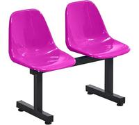 WPBXQKWAY 2 Seat Waiting Room Chairs, Reception Chair, One Piece Plastic Seat, Stadium Seats, Reception Bench for School Basketball Indoor Outdoor(Purple)