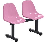 WPBXQKWAY 2 Seat Waiting Room Chairs, Reception Chair, One Piece Plastic Seat, Stadium Seats, Reception Bench for School Basketball Indoor Outdoor(Pink)