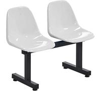 WPBXQKWAY 2 Seat Waiting Room Chairs, Reception Chair, One Piece Plastic Seat, Stadium Seats, Reception Bench for School Basketball Indoor Outdoor(White)