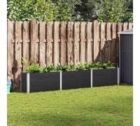 WPC - Fioriera rialzata in legno e plastica, per giardino e balcone, resistente alle intemperie, design moderno per erbe e fiori