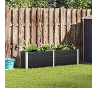 WPC - Fioriera rialzata in legno e plastica, resistente alle intemperie, design sottile e moderno per aiuole e aiuole da esterno