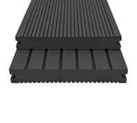 WPC Massive Decking con accessori 10 m² 2,2 m Nero - Pavimenti compositi in legno e plastica durevoli per terrazze - Perfetto per esterni - Facile da montare e manutenzione