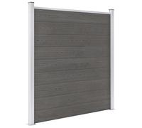 WPC - Set di elementi per la privacy da giardino come resistente recinzione da giardino in legno-plastica, materiale composito con profilo superiore in alluminio e resistenza agli urti e multiuso