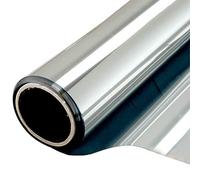 WPCTEV FXSV002 - Pellicola per finestra, a specchio, per la privacy diurna, statica, non adesiva, decorativa, controllo del calore, anti UV, per casa e ufficio, colore argento, 45 cm x 17,5 m