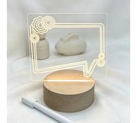 wpdash Bacheca a LED in acrilico trasparente cancellabile a secco con penna cancellabile USB da tavolo luce notturna per caffetteria bar ristorante decorazione domestica luce ambientale regalo per
