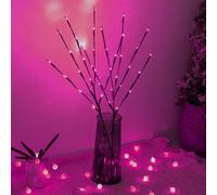 wpdash Filo di luci rosa con rami impermeabili per creare un'atmosfera romantica da sogno per matrimoni, asilo, soggiorno, camera da letto, feste, decorazioni natalizie (74 cm/3 rami