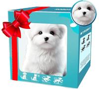 WPDUIODF 2025 Nuovo cane robot AI, i miei cuccioli robot realistici, cane di peluche interattivo per adulti, cucciolo robot che agisce come un vero cucciolo, abbaia, cammina e corre (bianco)