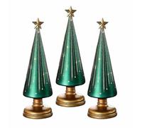 WPDUIODF Albero di Natale in Vetro Sfumato con Luci A LED, Decorazioni Tema Festivo for Resina, Alberi Illuminati Notte Stellata, Regalo La Decorazione del Tavolo Caminetto Casa(Green)