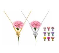 WPDUIODF Collana Con Bouquet Di Fiori, Collana Creativa Con Vasi Floreali, Collane Abiti Primaverili, For Donne, Fiori Personalizzati, Regali Di Gioielli Primaverili, Regalo For La Mamma(2PSC)