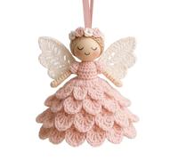 WPDUIODF Kit Fai da Te for Decorazioni A Forma di Angelo all'Uncinetto, Decorazioni for L'Albero di Natale, Crea Le tue Decorazioni da Appendere for Principianti, Decorazioni for Feste in Casa(Pink)