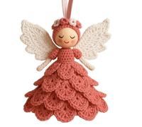 WPDUIODF Kit Fai da Te for Decorazioni A Forma di Angelo all'Uncinetto, Decorazioni for L'Albero di Natale, Crea Le tue Decorazioni da Appendere for Principianti, Decorazioni for Feste in Casa(Red)