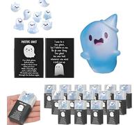 WPDUIODF Minifigure luminose al buio, con scatola, statuette in miniatura con fantasma, in resina, per Halloween, paesaggio in miniatura, decorazione all'aperto per casa delle bambole (A)