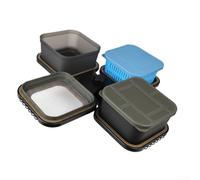 WPE-BOX-LEJ44595 - Custodia portatile per esche da pesca, include due vasche per pellet Boilies, pastura e mangimi sciolti