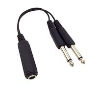 Wpeng 6.35 1/10,2 cm mm Mono Femmina a 2 Dual 1/10,2 cm TS Maschio sdoppiatore Cavo 20 cm/20,3 cm (6.35 F/2 m)