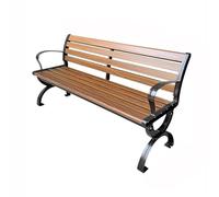 wpenshiDM125 Panca da Esterno Grand Patio Light Brown Aluminum Park Outdoor BenchOutdoor Leisure Backrest BenchMulti-Model Available Panchine(Grande)