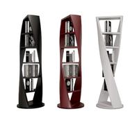 wpenshiDM125 Porta libri Libreria Laccata, Libreria Girevole in Legno Massello, Scaffalature Circolari, Espositore Decorativo Moderno Semplice a Forma Speciale Scaffale per libri(Nero,S)