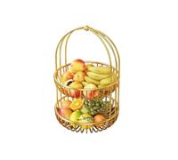 wpenshiDM125 Portafrutta, cestino for frutta, tavolino da caffè, organizer for snack, mantiene e verdura fresche Centro tavola frutta soggiorno(Gold,Piccolo)