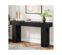 wpenshiDM125 Tavolino laterale Tavolo da consolle lungo 63 pollici, tavolo da ingresso stretto in stile fattoria for corridoio d'ingresso Tavolo espositivo(Nero)