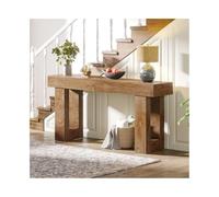 wpenshiDM125 Tavolino laterale Tavolo da consolle lungo 63 pollici, tavolo da ingresso stretto in stile fattoria for corridoio d'ingresso Tavolo espositivo(Light brown)
