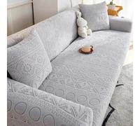 WPJBDS Copridivano Jacquard, Copridivano per Cuscino per Divano A 1/2/3/4/5 Posti, Copridivano Antiscivolo per Mobili con Fondo Elastico per La Decorazione del Soggiorno,Gray2,5 Seater(305~360cm)
