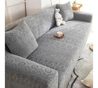 WPJBDS Copridivano Jacquard, Copridivano per Cuscino per Divano A 1/2/3/4/5 Posti, Copridivano Antiscivolo per Mobili con Fondo Elastico per La Decorazione del Soggiorno,Grigio,5 Seater(305~360cm)