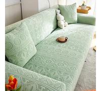 WPJBDS Copridivano Jacquard, Copridivano per Cuscino per Divano A 1/2/3/4/5 Posti, Copridivano Antiscivolo per Mobili con Fondo Elastico per La Decorazione del Soggiorno,Green2,3 Seater(190~230cm)