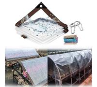 WPJBDS Telo Impermeabile Trasparente, Teloni Trasparenti con Occhielli, Telone Spesso 0,12mm, per Copertura da Giardino, Tettoie Esterne, Patio, Auto, Mobili,5x6m/16.4x19.7ft