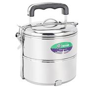 WPKD BLUEIY Contenitore per il pranzo in acciaio inox 304, contenitore per alimenti a prova di perdite, contenitore quadrato Bento Box 1800 ml, 2 strati, contenitore portatile per il pranzo per casa