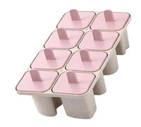 WPKD BLUEIY Cubetto di ghiaccio a forma di lettera fai da te, 8 griglie in silicone con coperchio, design carino rosa per succo e chote, 8 cavità Ice Maker, piccole dimensioni