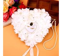 WPKD BLUEIY Cuscino per Anelli Matrimonio a Forma di Cuore, Cuscino per Fedi Nuziali in Schiuma del Cuore Romantico Cuscino per Anelli di Fidanzamento di Rosa per la Cerimonia Nuziale