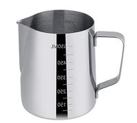 WPKD BLUEIY Espro - Brocca schiumalatte in acciaio inox, 600 ml, tazza da caffè con misurazione, tazza professionale per latte macchiato e cappuccino, 510,3 g, argento