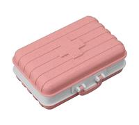 WPKD BLUEIY Mini scatola per medicinali, 6 scomparti, design a bagaglio, contenitore in plastica per medicine da viaggio tascabile, rosa, organizer per medicinali, porta medicine, Multicolore
