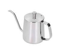 WPKD BLUEIY Set di 3 tazze da caffè isolate, in acciaio inox, a doppia parete, con piattino e cucchiaio, 180 ml, argento, include caffettiera a goccia a mano, bollitore a collo d'oca, 350 ml