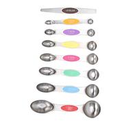 WPKD BLUEIY Set di cucchiai dosatori, in acciaio inox, magnetici, a doppia testa, per cottura e condimento, utensili da cucina, set da 5 pezzi, da 1/4 cucchiaino a 1 cucchiaio, lavabile in