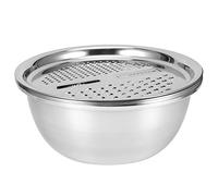WPKD BLUEIY Set di grattugia da cucina con ciotola, set di bacini di scarico multifunzione in acciaio inox, filtro per lavaggio riso, verdure e grattugia, utensili da cucina, 5-P