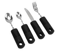 WPKD BLUEIY Set di Posate per Anziani Utensili,4 Posate Utensili Adattabili in Acciaio Inox,Utensili Appesantiti per Pazienti Affetti da Tremore alle Mani e Parkinson Personearente Strumenti