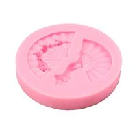 WPKD BLUEIY Stampo in silicone a forma di ventaglio, per biscotti e pasta di zucchero, flessibile, 28,5 x 20,5 x 2 cm, resistente al calore,