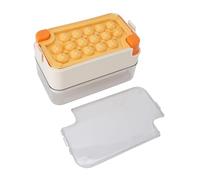 WPKD BLUEIY Stampo per cubetti di ghiaccio con coperchio e bidone, 16 stampi rotondi per cubetti di ghiaccio con paletta per cocktail, whisky, tè al latte, bevande refrigeranti, materiale PP, facile