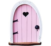 Wpppan Mini porta per albero da giardino delle fate, con striscia rosa, porta delle fate in miniatura 3D per porte di piccole case da favola, terrario bonsai, micro paesaggio, accessori decorativi per